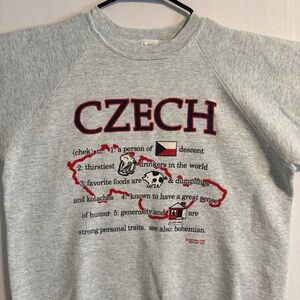 Vintage 90s Fruit of the Loom sweatshirt CZECH graphic made in USA size XL
